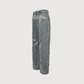 Louis Vuitton Heart Leather Patch Monogram Wide-Leg Jeans